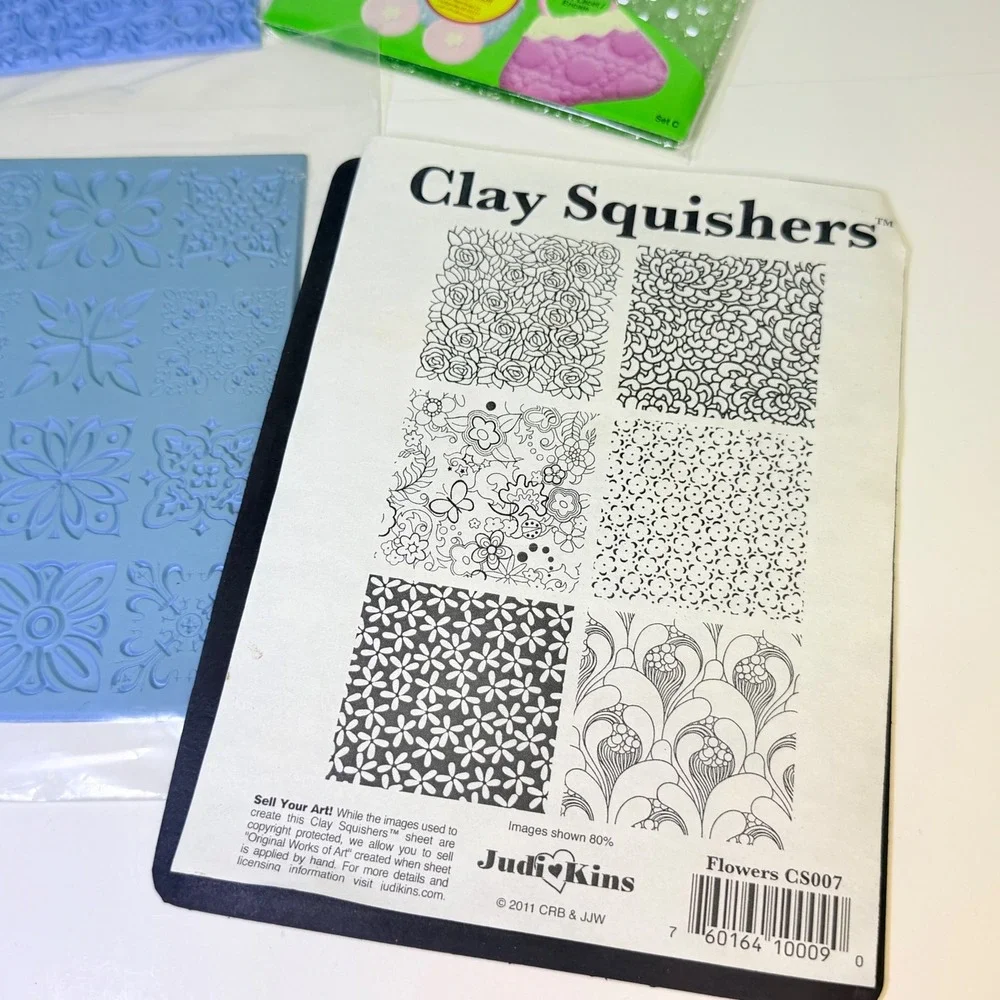 JudiKins Makin's Aleene's Clay Texture Sheets Lot Flowers Scroll Lace Patterns